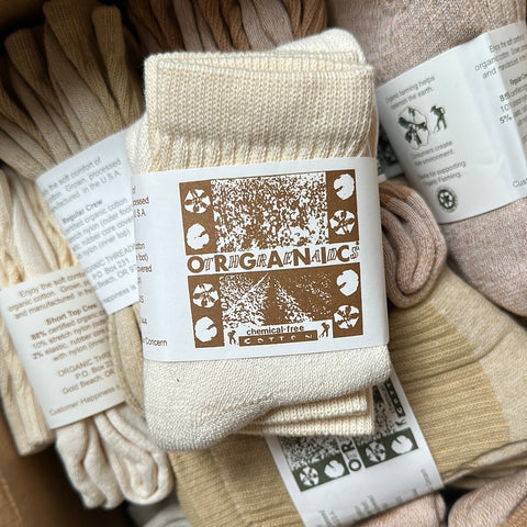 organic socks 3 pack | cream short crew