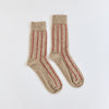 francie stripped socks | natural & red
