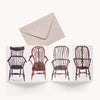 wooden chairs card