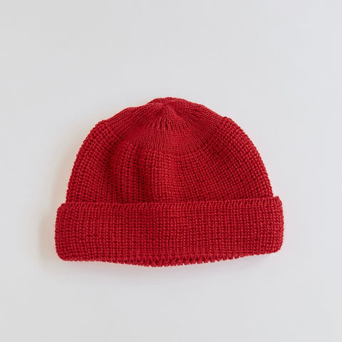 wool watch cap beanie | red