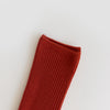 ribbed cotton socks | rust