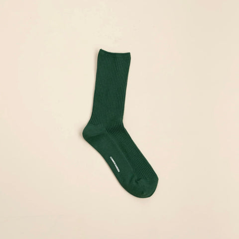 ribbed cotton socks | forest