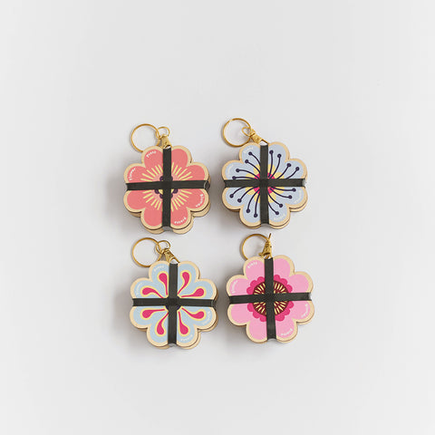 keyring flower press | pinks & blues