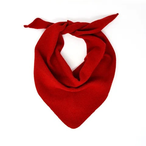 wool triangle scarf | ruby red