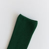 ribbed cotton socks | forest
