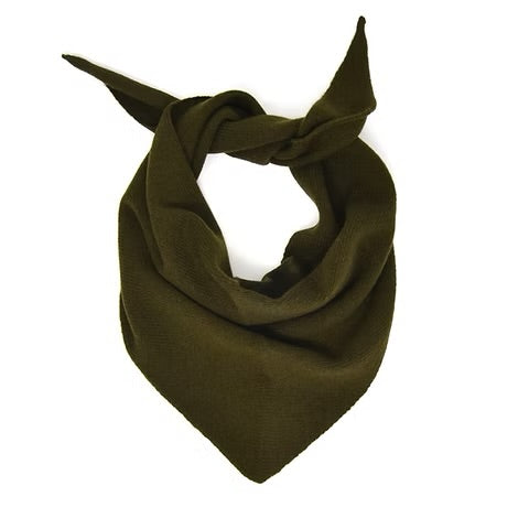 wool triangle scarf | military green