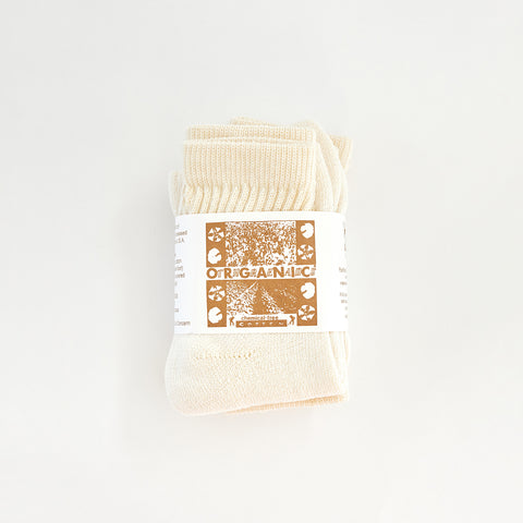 organic socks 3 pack | cream short crew