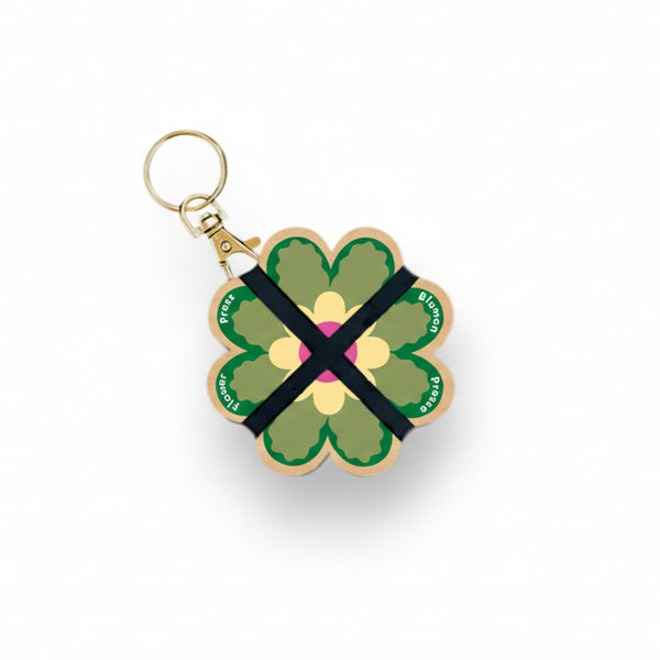 keyring flower press | greens & yellows