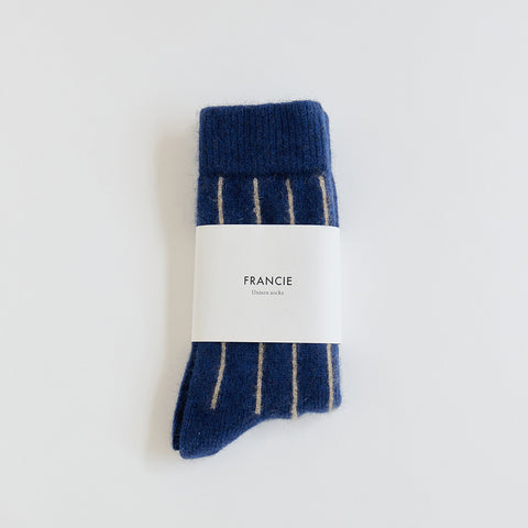 francie stripped socks | blue & natural