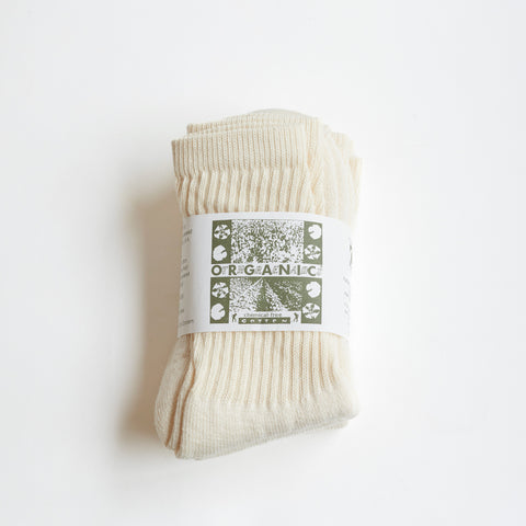 organic socks 3 pack | cream regular crew