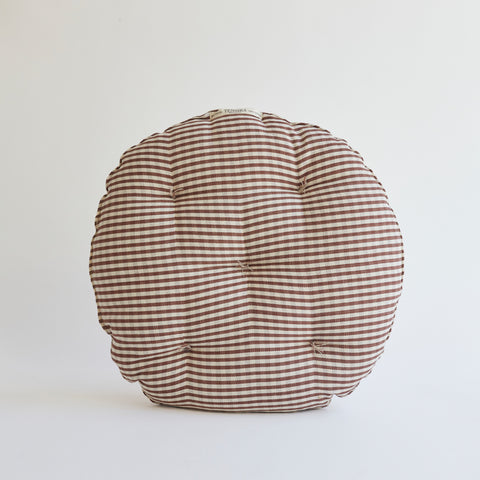 tensira round chair cushion | brown gingham