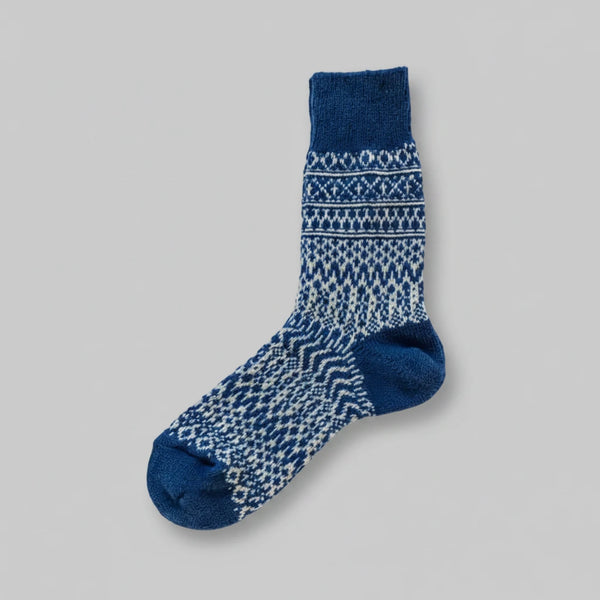 wool jacquard socks | seagull blue