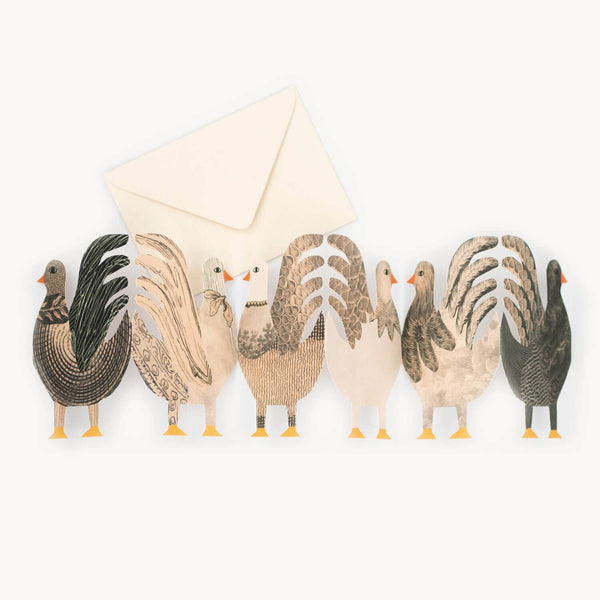chickens concertina card