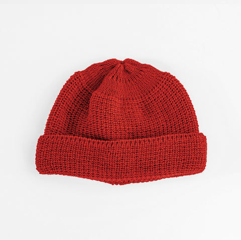 wool watch cap beanie | red