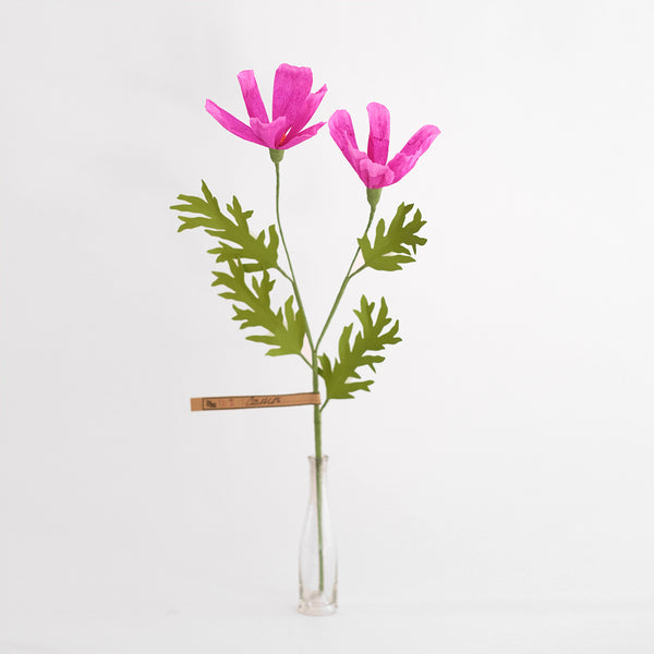 the green vase | cosmos paper flower stem