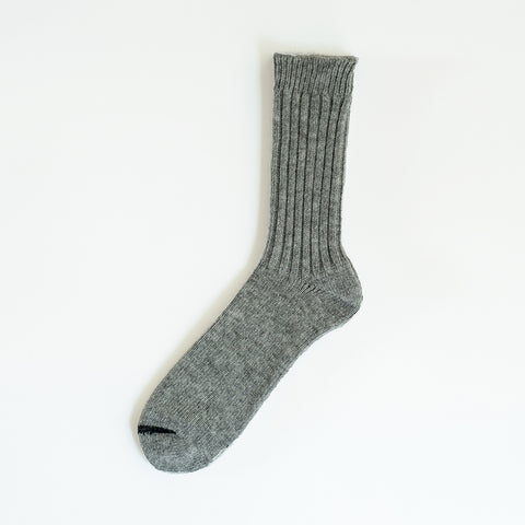 ribbed wool socks | light grey