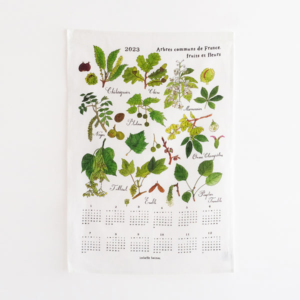 2023 calendar tea towel | fruits et fleurs